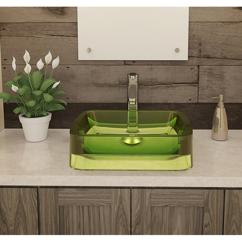 Lavabo de salle de bain vasque rectangulaire en plastique Lacee Incandescense, Absinthe