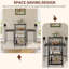 Ensemble de table de salle à manger 3 pièces avec tabourets rembourrés et 3 tablettes de rangement pour la cuisine-1737280054