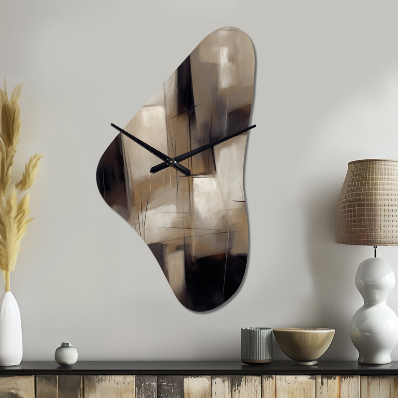 Horloge murale Sentell, peinture de formes abstraites IV - peinture abstraite, Moyenne