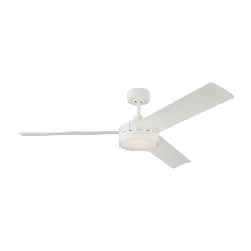 Ventilateur de plafond à DEL standard 56 po avec télécommande et ensemble d'éclairage inclus Cirque, Blanc mat