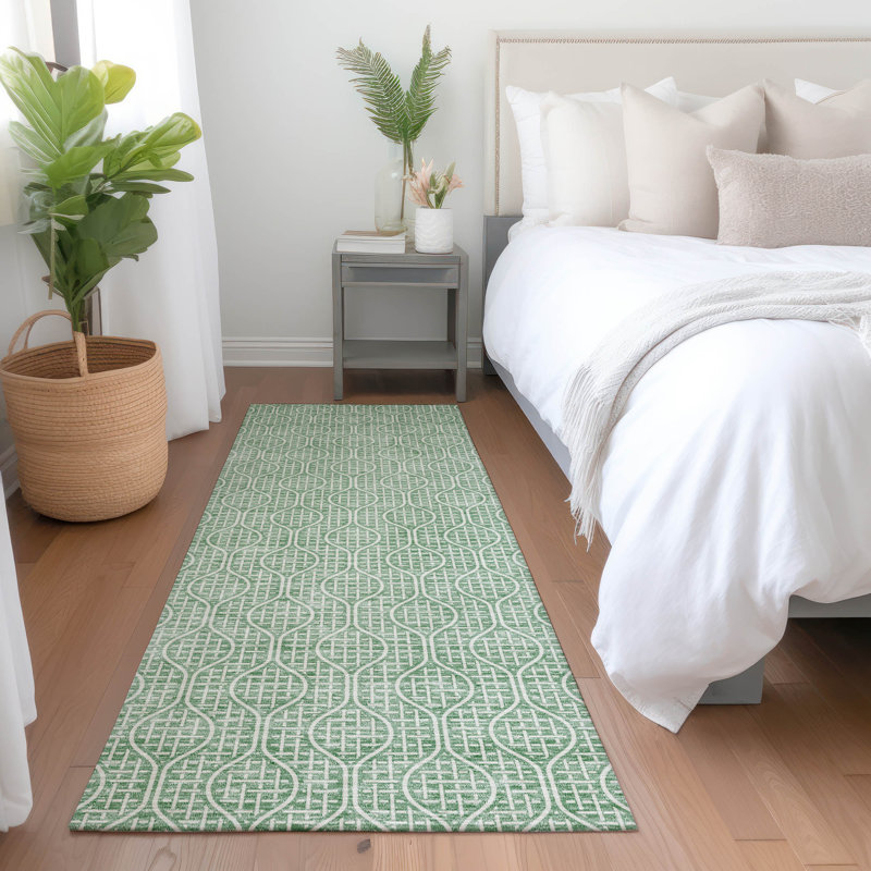 Premium Machine Washable Prisco Sage Rug, Runner 2'3" x 7'6"