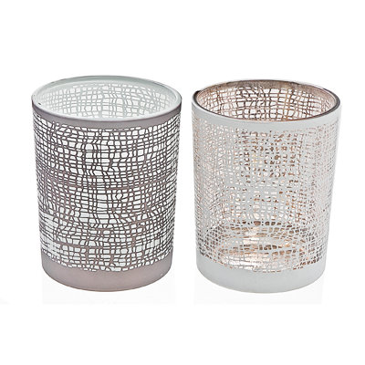 Porte-votives en verre (labyrinthe) (ensemble) - ensemble de 2