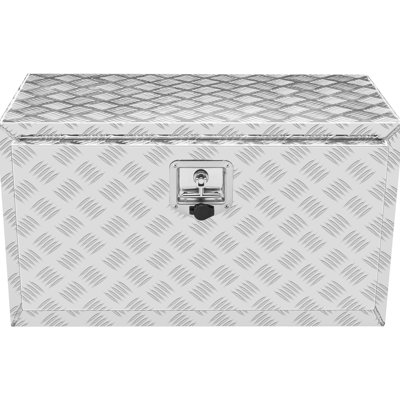 Boîte de camion 30 po 14 po 16 po Plateau de rangement en aluminium résistant aux intempéries avec loquet et clés de verrouillage pour ranger l'équipement de jeu Alliage d'aluminium argenté - Rouille idéale pour les outils manuels