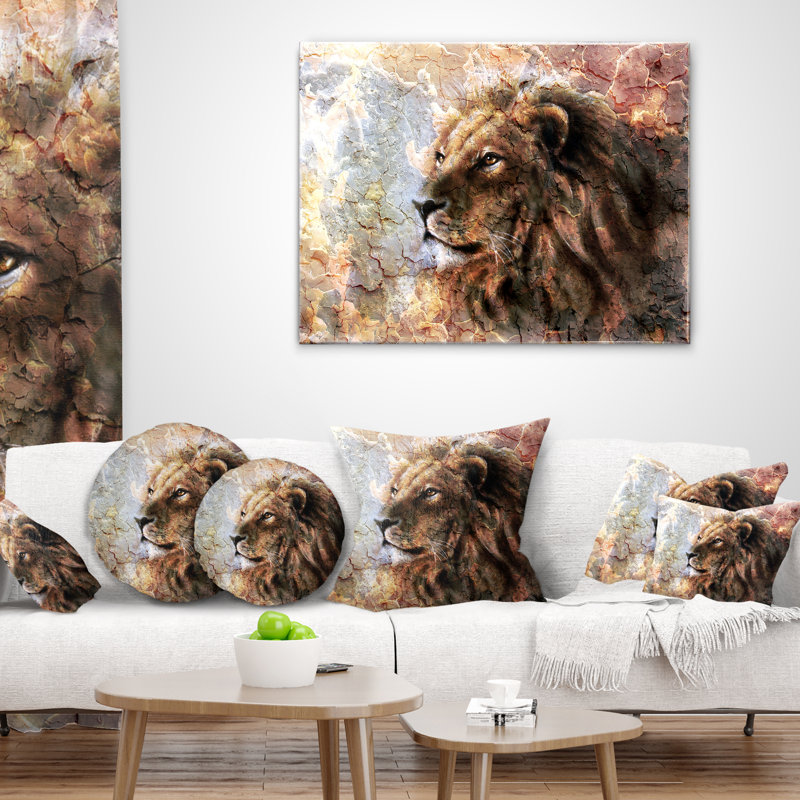 Coussin Peaceful Lion, Carré, 16 po x 16 po