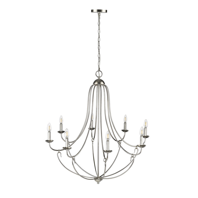 Eisley 36" Wide Dimmable Classic / Traditional Chandelier, Polished Nickel