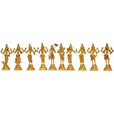 Ensemble de 10 statues Dashavatara Ten Incarnations of Lord Vishnu