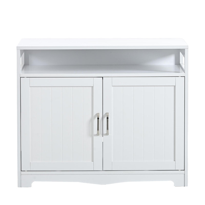 Enceinte de litière, meuble de litière pour chat avec prise dissimulée, 2 portes, banc de rangement pour salle de bain pour chat, table d'appoint pour chat, grand bac à litière en bois inclus, blanc