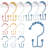 12 Pcs Colorful Shower Curtain Hooks Bohemian Rainbow Color 304 Stainless Steel Rings Rust Proof Balanced Double Glide Shower Hooks(Bohemian Color)