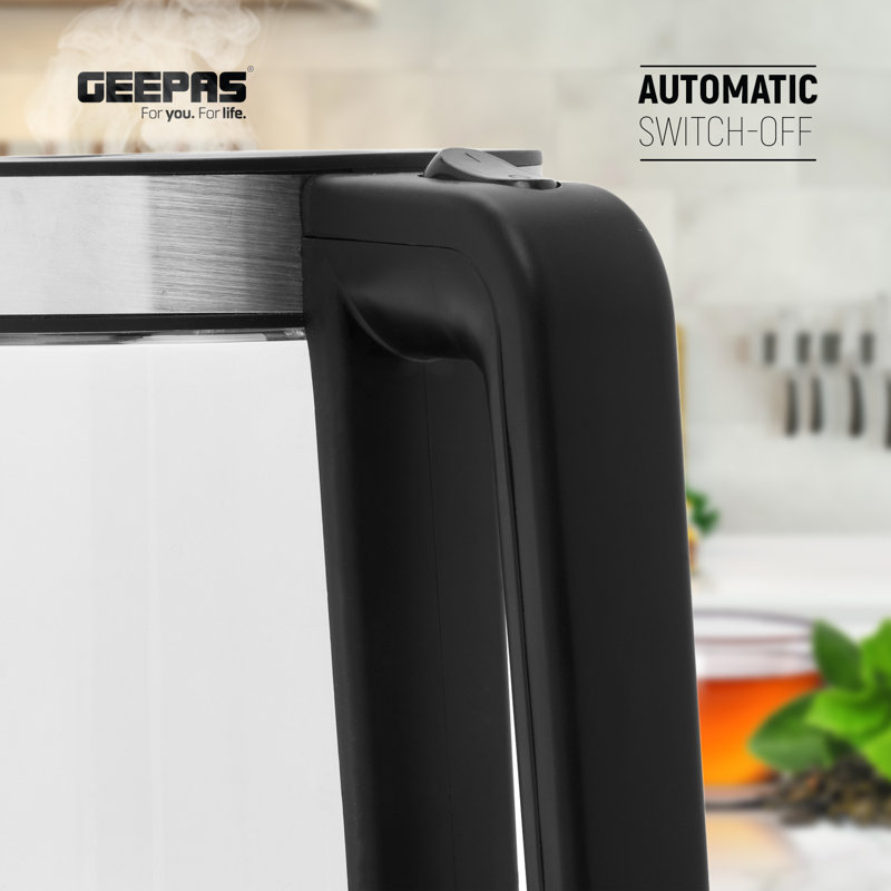 Geepas 1.7L Glass Electric Tea Kettle