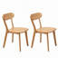 Ensemble de 2 chaises de salle à manger en bois massif naturel-1499038512