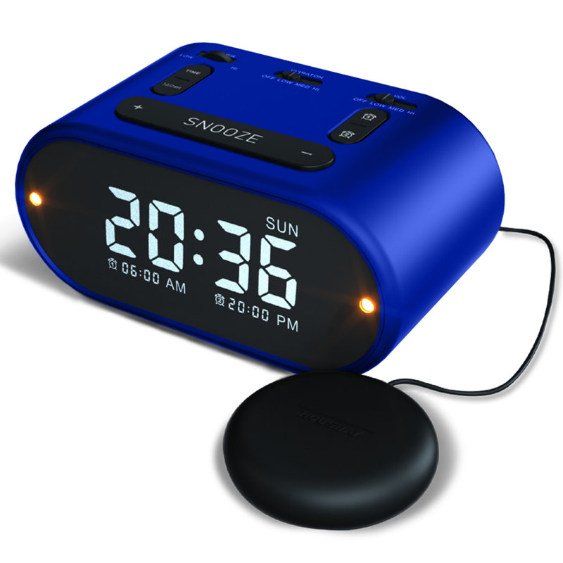 Digital Electric Tabletop Clock with Alarm, Blue