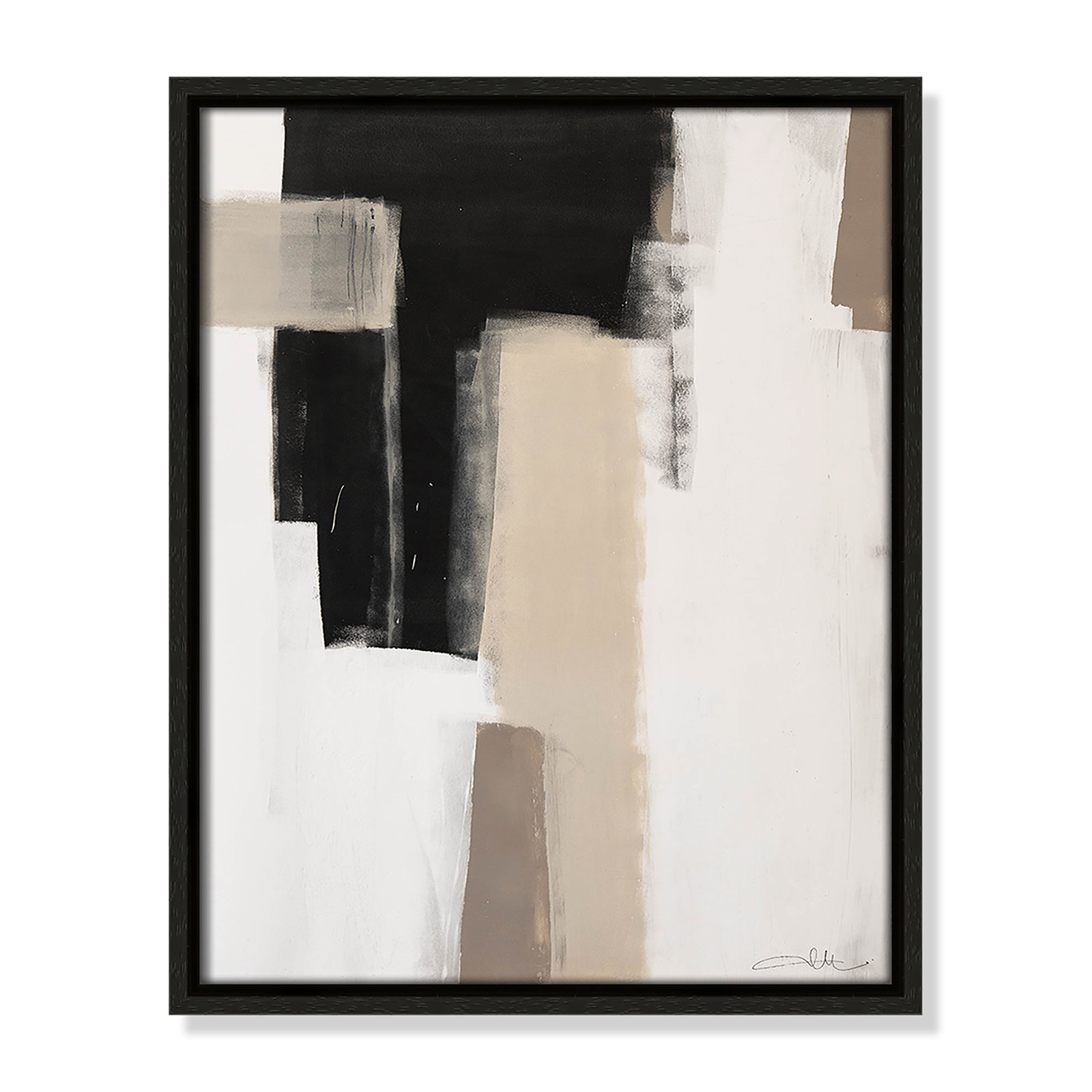 Giverny Earth Scapes I Print, No Mat, Espresso Floater Framed, 15.5" H x 12.5" W x 2" D