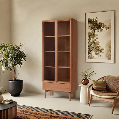European style all solid wood simple bookcase