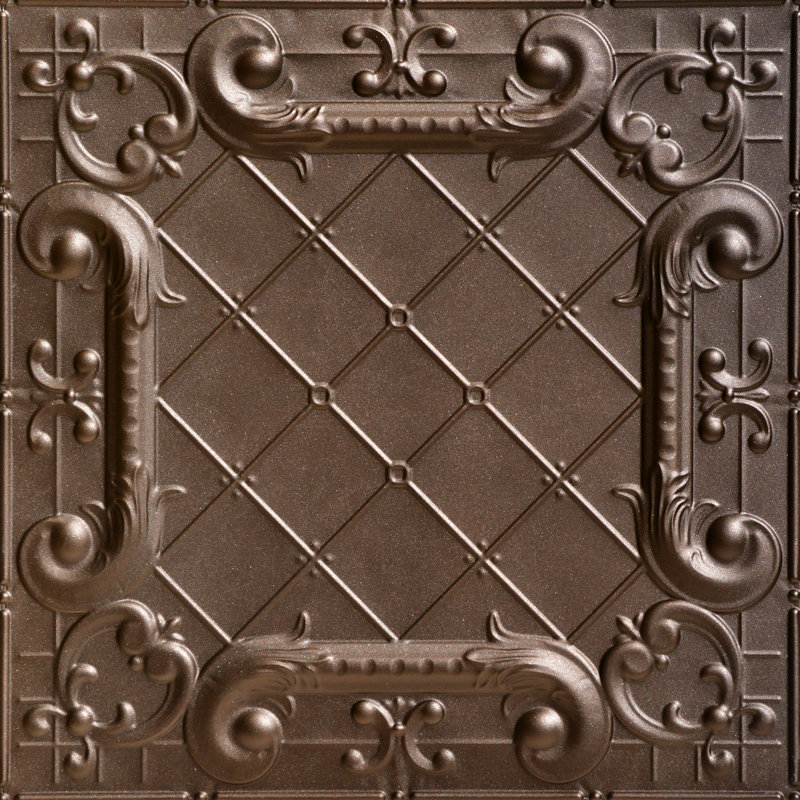 Romeo, Romeo Carreau de plafond à coller 2 pi x 2 pi, Bronze