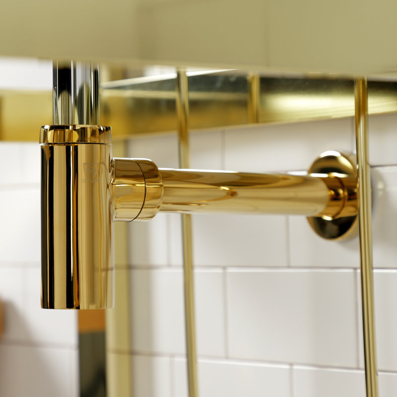 Kingston Brass Trimscape Contemporary Plumbing Sink Trim Kit with Bottle Trap, Polished Brass