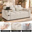 Canapé-lit convertible 65 po Corduroy, causeuse escamotable avec table d'appoint, ports de chargement USB et poche de rangement, canapé-lit moderne-485592290