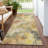 Machine Washable Indoor/Outdoor Xhevrie Gold Rug-1072400447