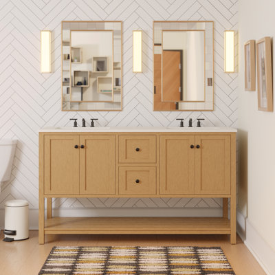 Binne 60'' Double Bathroom Vanity with Top