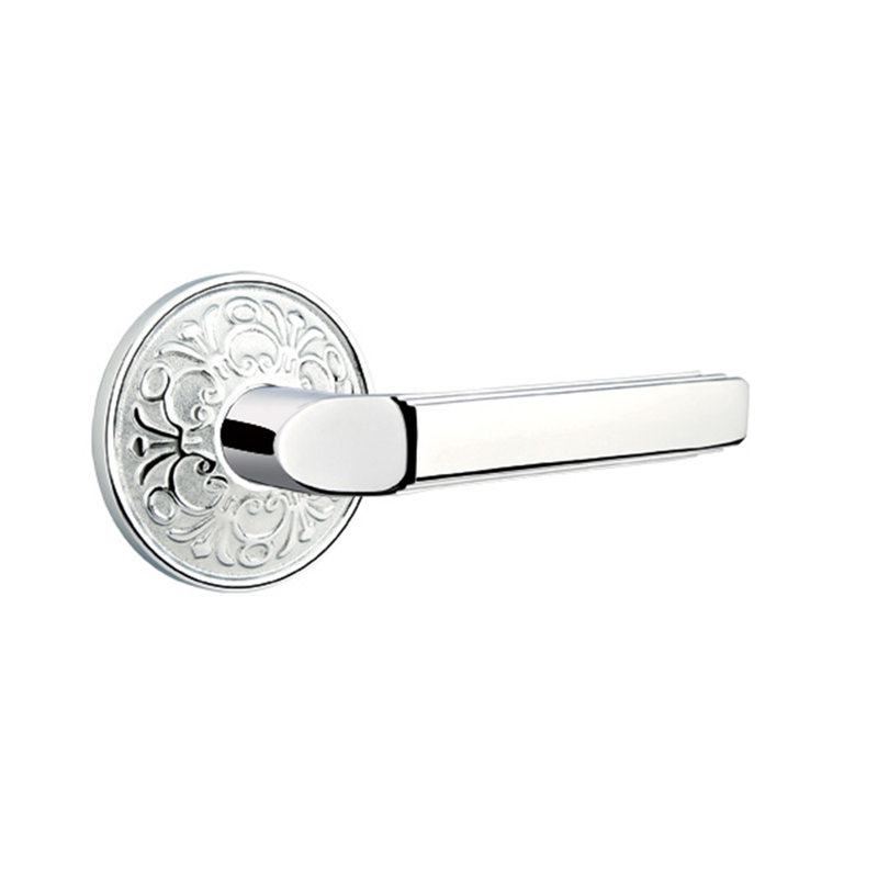 Levier de porte avec rosette Milano, Droite, Laiton poli