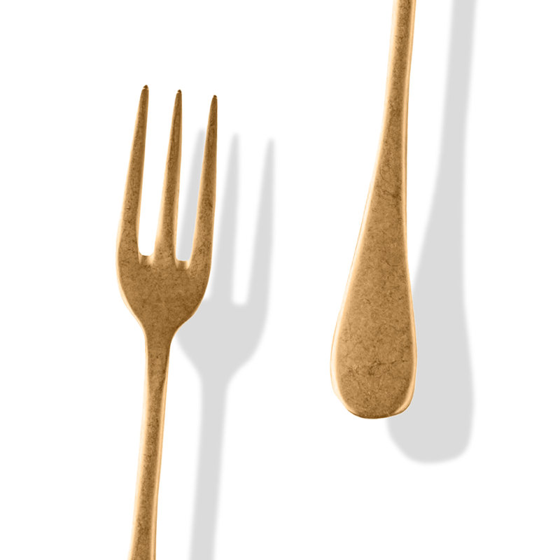 Brescia Serving Set (Fork and Spoon), Gold, 9.83" L x 3" W