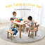 Ensemble de table pour tout-petits en bois et 4 chaises, ensemble de table d'activités pour enfants-9849772