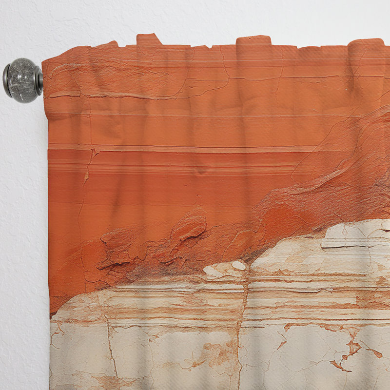 Algrange Earth Minimalist Fossils I - Abstract Collages Curtain - Velvet Room Darkening - 1 panel, 52" W x 120" L