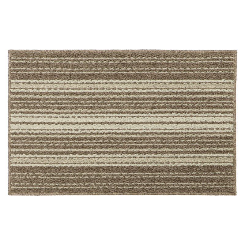 Non-Slip Striped Indoor Doormat, Caramel, Rectangle W50 x L80 cm