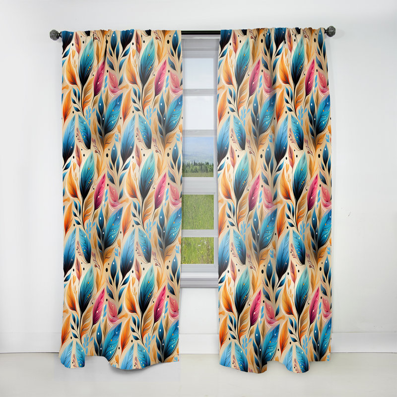 Motif de bohème artistique - Boho - velours bohémien - obscurcissant - 1 panneau, L 52 po x L 95 po