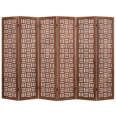 Panel Room Divider w/ Double Action Metal Hinges Solid Wood Frame for Bedroom