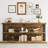 63"  Brown Console Table, 3-Tier Industrial Entryway Table with Storage Shelves, X-Frame Metal Support, Sofa Table for Living Room, Hallway and Foyer-198609608
