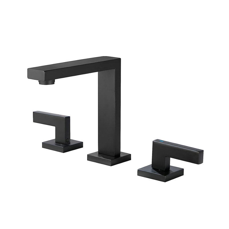 Devon Line Widespread 8" Bathroom Faucet + Universal Click-clack Drain – Brushed Nickel, Matte Black