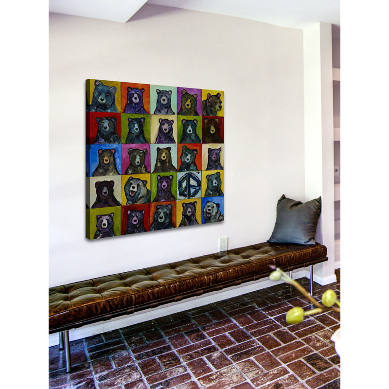 Colorful Bears Canvas Art Print, 32" x 32"