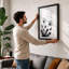Dandelions in Dispersal Japandi - Framed Print-1901392271-1901392268