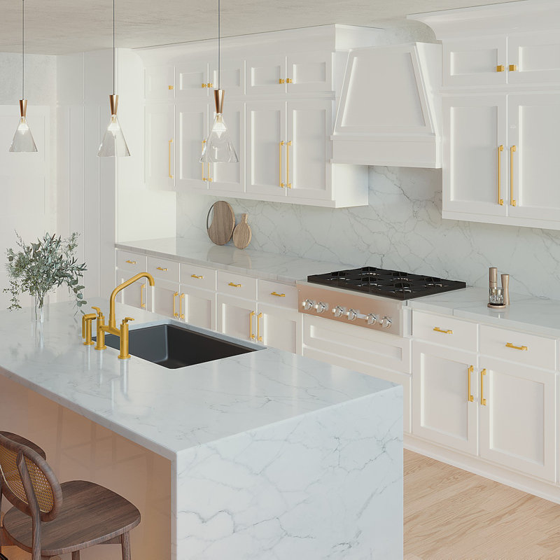 Brownstone Collection Square Knob - Cabinet Knob - Transitional Hardware for Drawers & Cabinets, Brushed Golden Brass, 1-3/8"