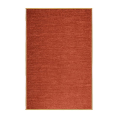 Machine Washable Solid Brown Area Rug