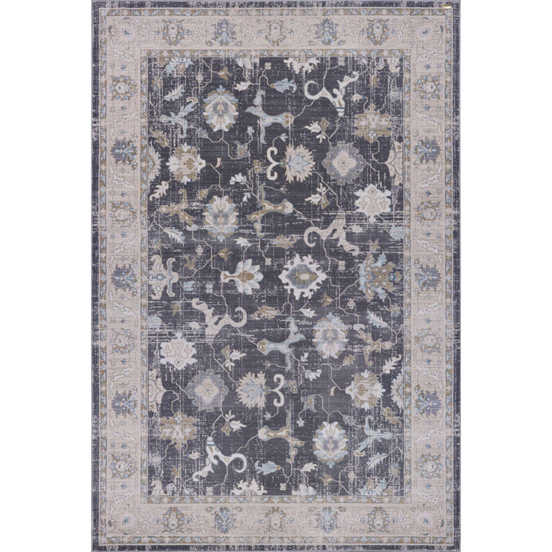 Tapis bleu marine Staton Southwestern, Rectangle 8 pi x 10 pi