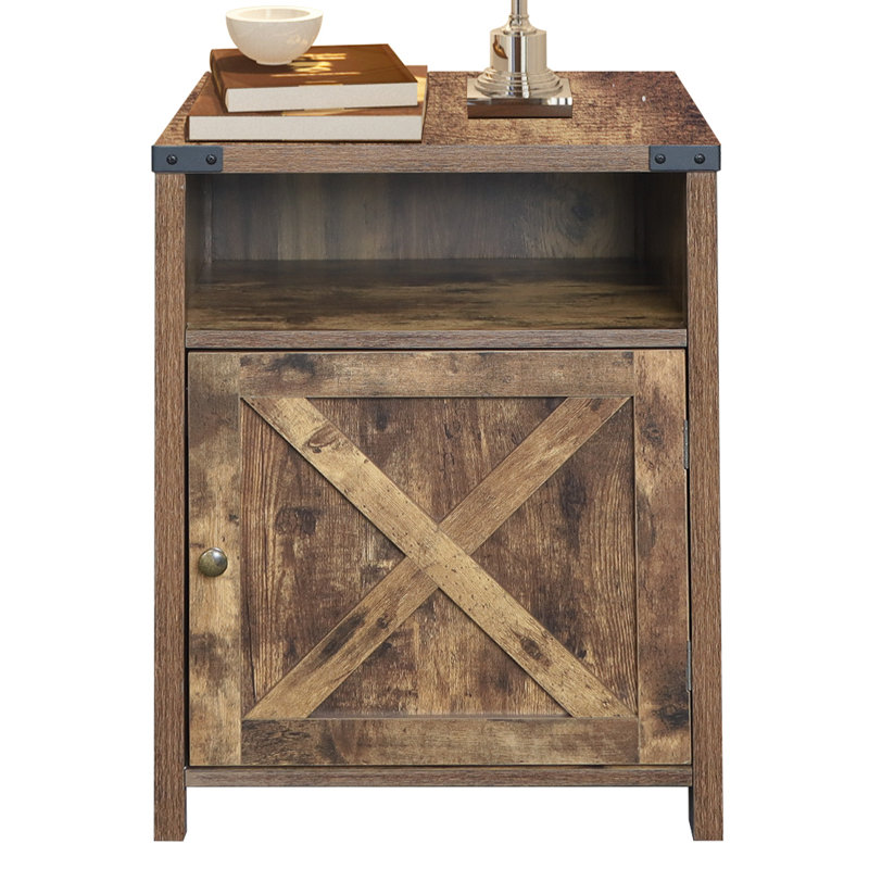 Kostyantyn 18'' W Nightstand, Rustic Wood