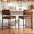  Faux Leather Bar Stools Set of 2,26 Inch Modern Counter Height Bar Stools for Kitchen Island,Counter Stools with Wide Back Sturdy Metal Legs,Coffee-723551724-723551720