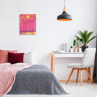 Toile disco sur palmiers tropicaux, design par Lil 'Rue