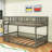 Queen Over Queen Wooden Bunk Bed With Detachable Design And Ladder-1584429749