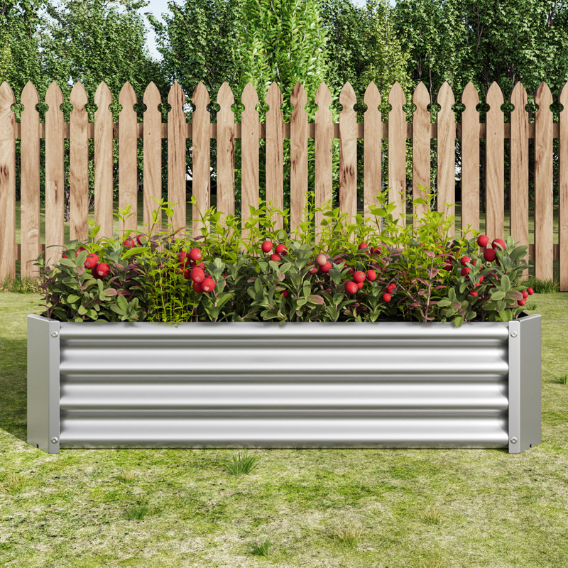 Pot de fleurs surélevé en métal argenté 421 pieds pour faire pousser des légumes, des fleurs et des herbes - Rouille simple à assembler
