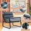 Ensemble de 2 chaises d'appoint modernes et modernes avec fourrure de lapin moelleuse et tissu Oxford-1086379916