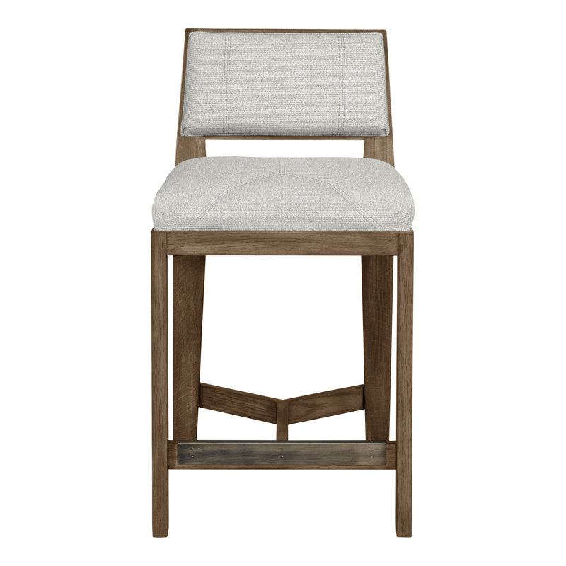 Scoville By Thom Filicia Upholstered Counter Stool with Solid Wood Frame, Navajo, Callaloo coton