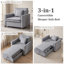 Fauteuil d'appoint convertible 3 en 1, fauteuil-lit multifonctionnel pour petits espaces-130168106