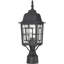 Luminaire extérieur de style lanterne extérieure avec verre d'eau transparent, noir texturé
