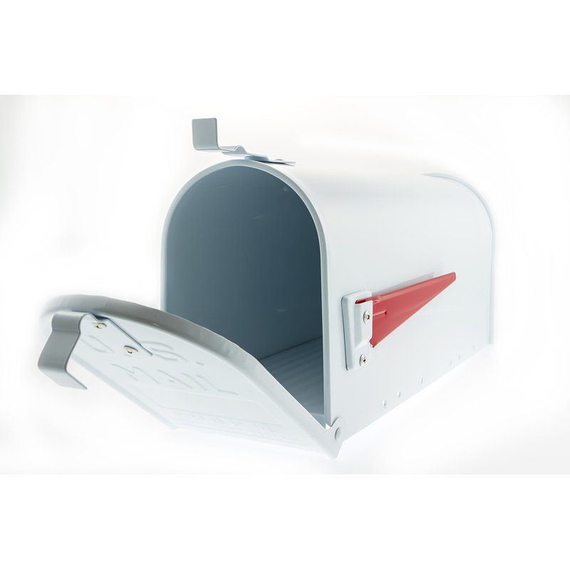 Galvanised Steel Weatherproof US Mailbox, White