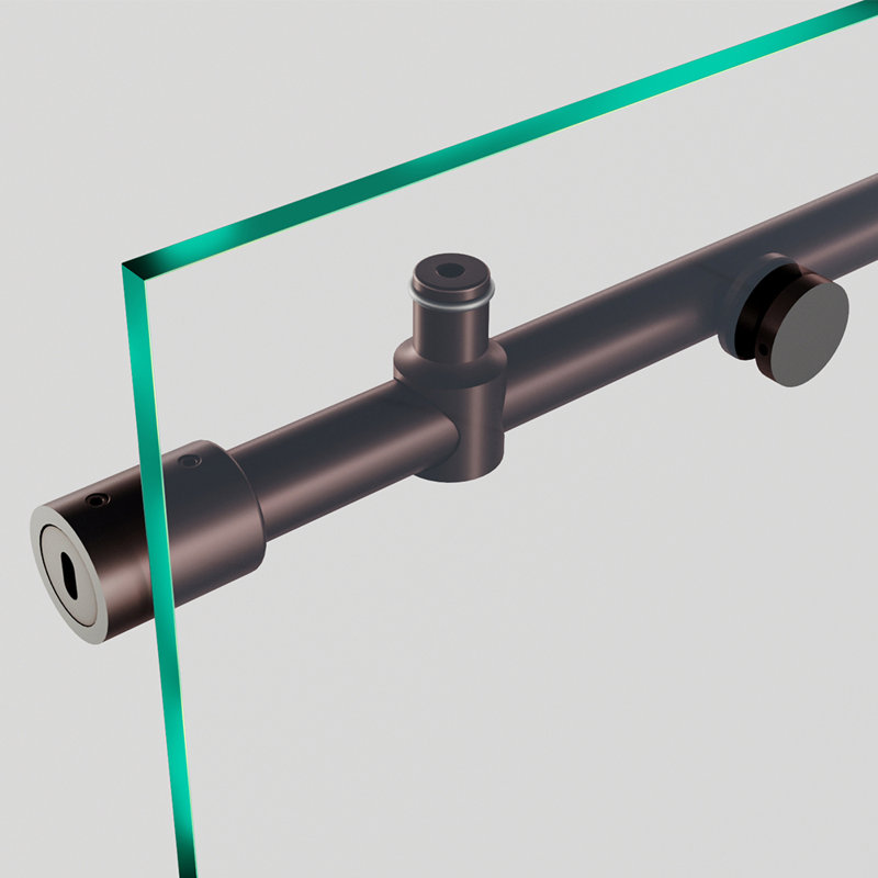 Eclipse 60 in. W x 74 in. H Sliding Frameless Shower Door in Oil Rubbed Bronze with 3/8 in. (10mm) Thick Clear Glass