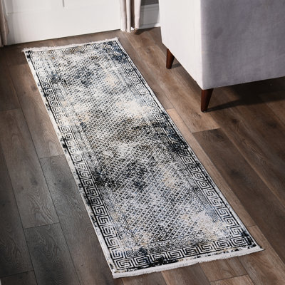 Tapis transitionnel gris de la collection Brinda - 5 pi x 8 pi