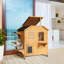 Enceinte d'extérieur en bois pour chat 2 étages pour chat avec 2 portes-115203760