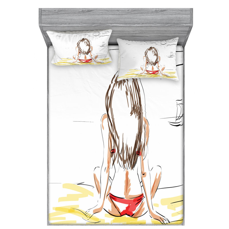 Microfiber Sheet Set, Full Sheet Set with Fitted Sheet